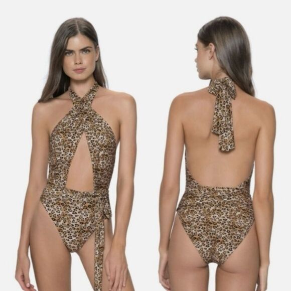 NWT PQ Swim Alex Leopard one piece Sz Medium - Picture 2 of 5